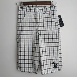 US Polo Assn. 7X Boys Plaid Long Shorts